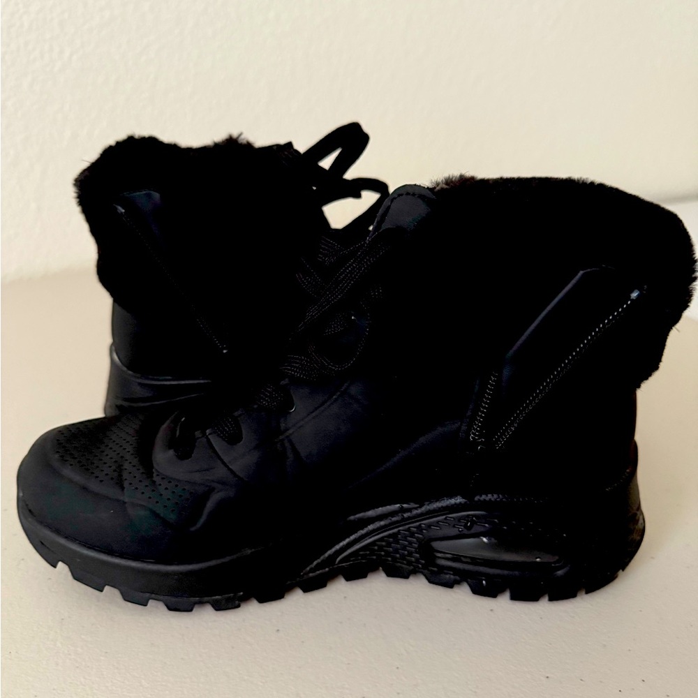 Black Fur-Lined Boots